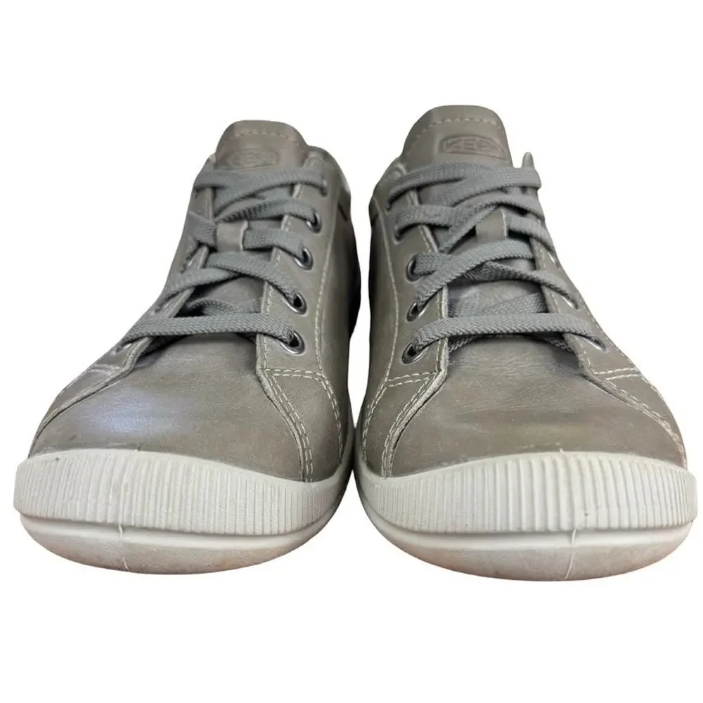 Keen Lorelai Sneakers Olive Green Leather Lace Up Sneakers Casual Shoes sz 6